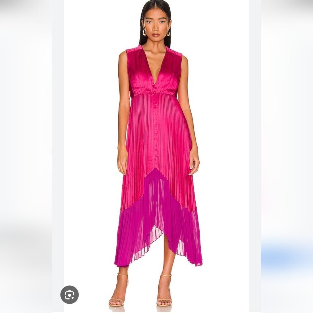 Amur Amelia Pink Purple Pleated Dress Size 10